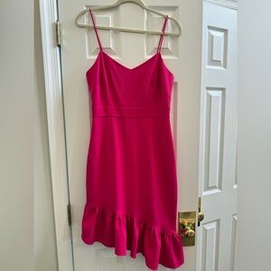 Chelsea28 Fuchsia Asymmetrical Dress